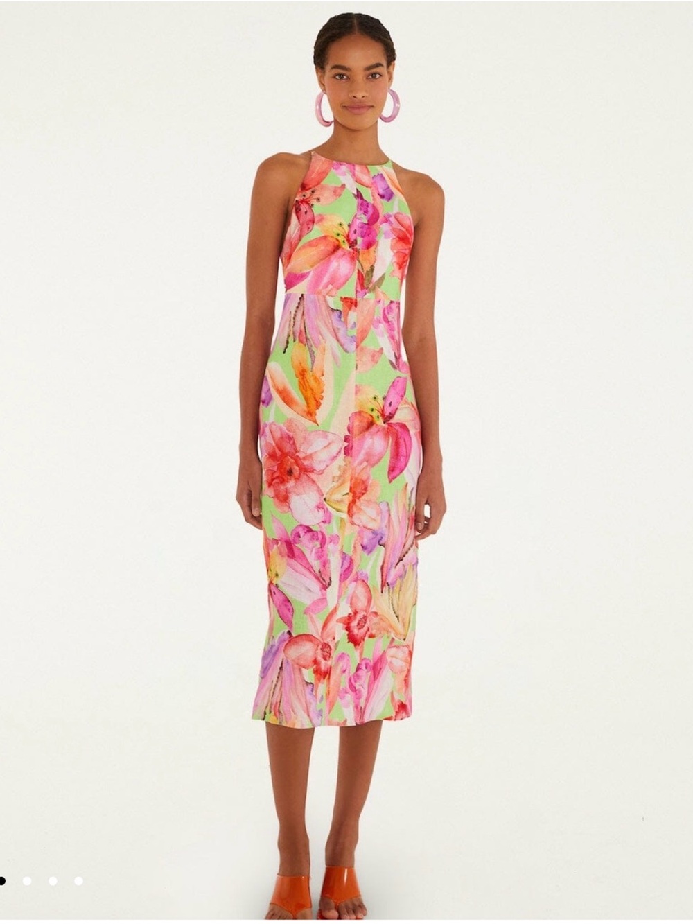 Farm Rio Multicolor Artsy Flora Midi Dress Size XS